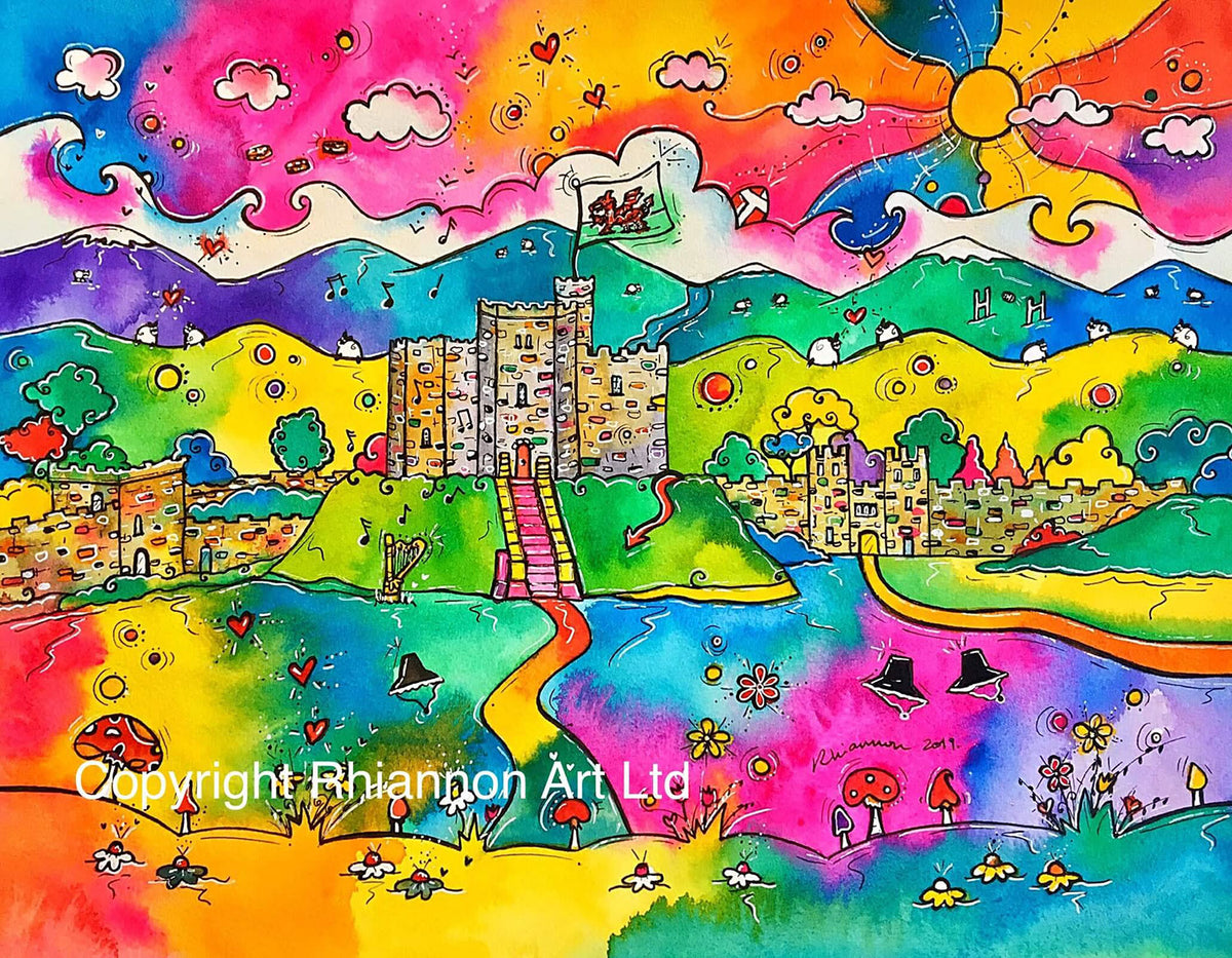 Rhiannon Art, Cardiff Castle of Dreams, Printed Canvas