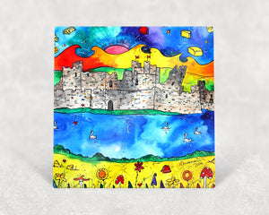 Caerphilly Colourful Castle Card