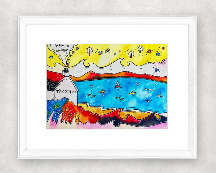 Tŷ Coch ~ Waking up in Porthdinllaen Original Watercolour Painting