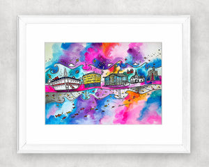 Cardiff City of Love Original Watercolour Painting