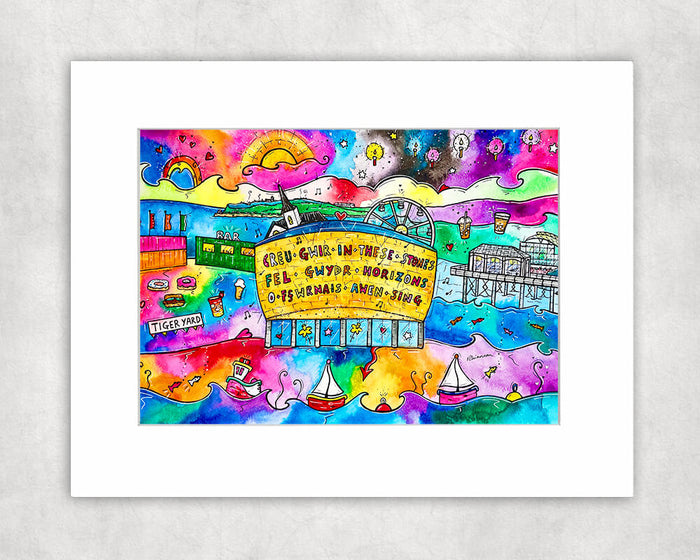 Coffee and Cake in Cardiff Bay Mounted Print