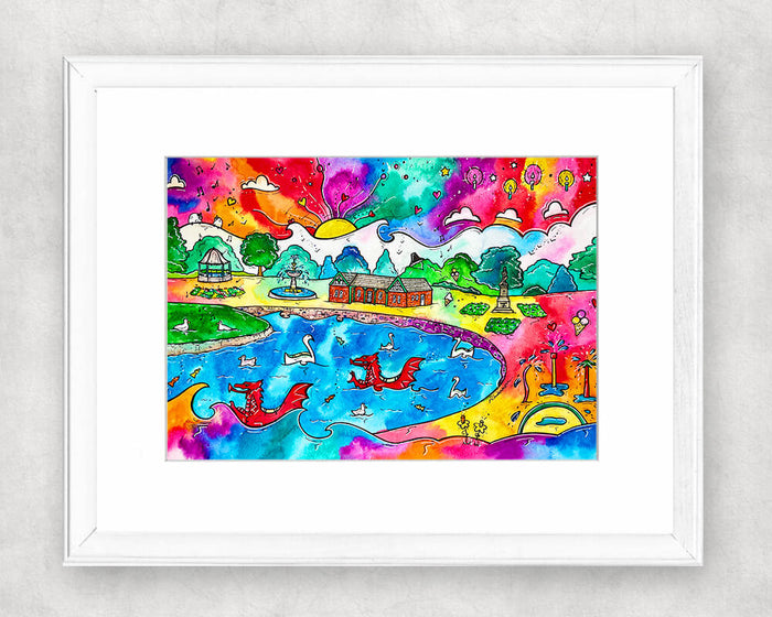 Aberdare Dragons Original Watercolour Painting