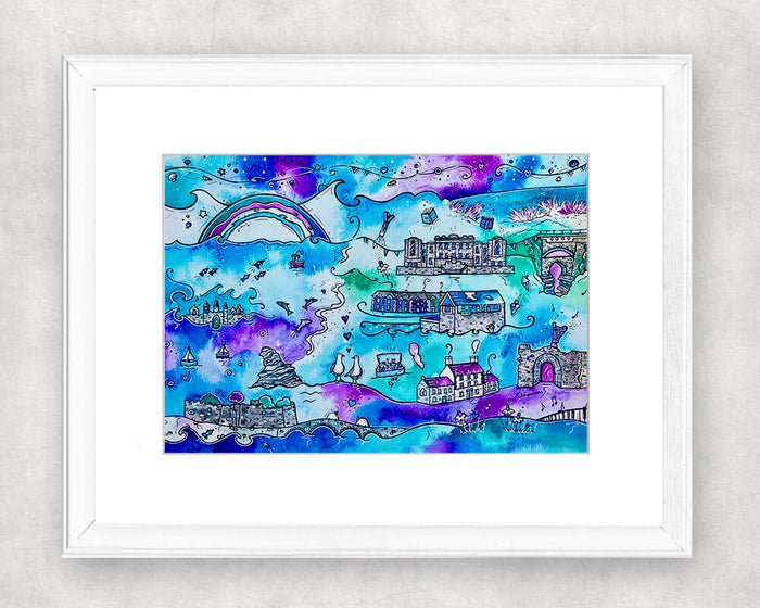 Ceredigion Midnight Rainbow Original Watercolour Painting