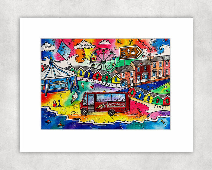 A Trip to Barry Island Mounted Print