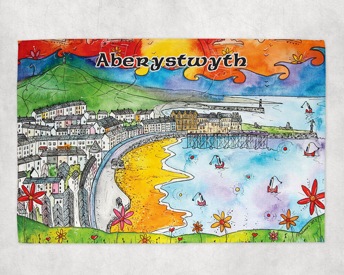 Aberystwyth Sea View Tea Towel