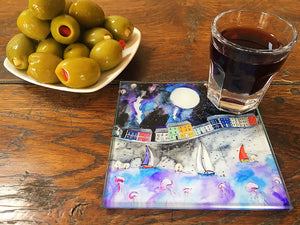 Aberaeron Starry Starry Night Glass Coaster