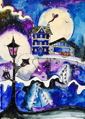 Aberaeron Harbour Master Dreams Mounted Print