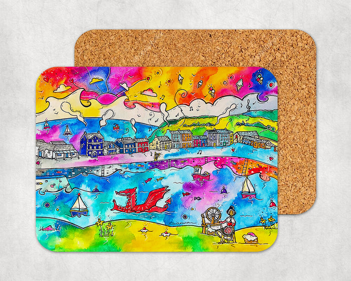 Aberaeron Harbour of Happiness Coaster