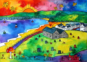 Aberdaron Peaceful Church Mounted Print