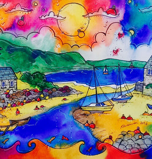 Abersoch Enchanting Harbour Mounted Print