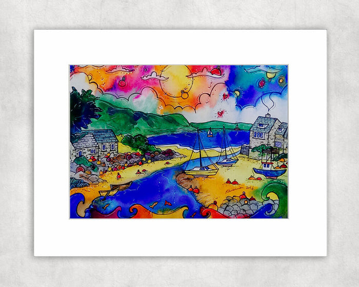 Abersoch Enchanting Harbour Mounted Print