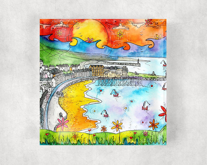 Aberystwyth Sea View Glass Coaster