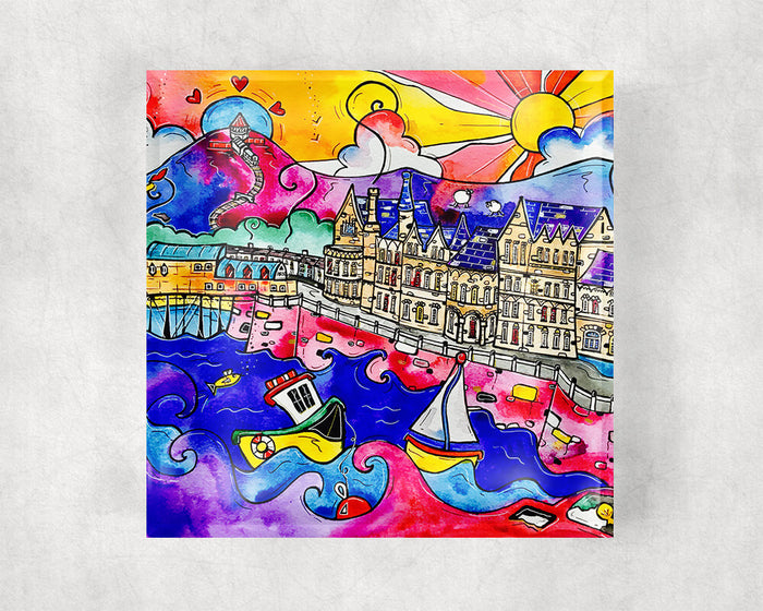Aberystwyth Whispers of the Old College Glass Coaster
