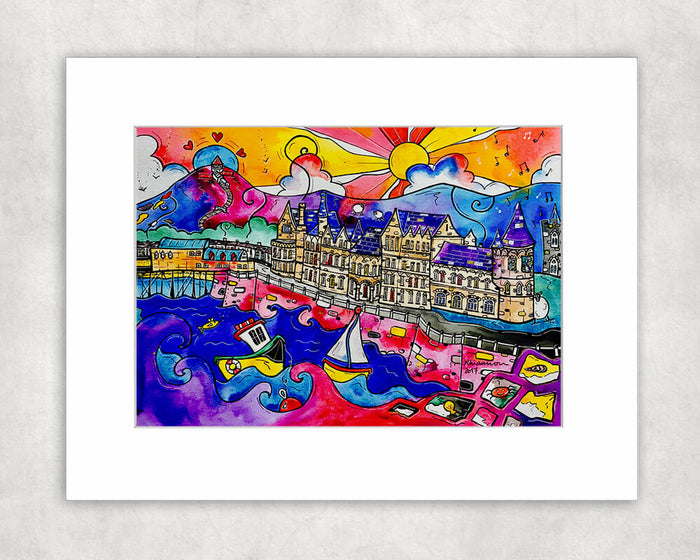 Aberystwyth Whispers of the Old College Mounted Print