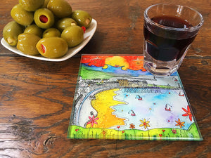 Aberystwyth Sea View Glass Coaster