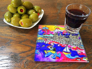 Aberystwyth Whispers of the Old College Glass Coaster