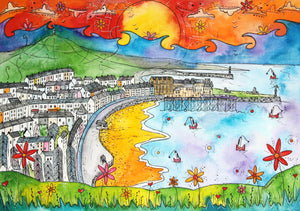 Aberystwyth Sea View Mounted Print