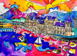 Aberystwyth Whispers of the Old College Mounted Print