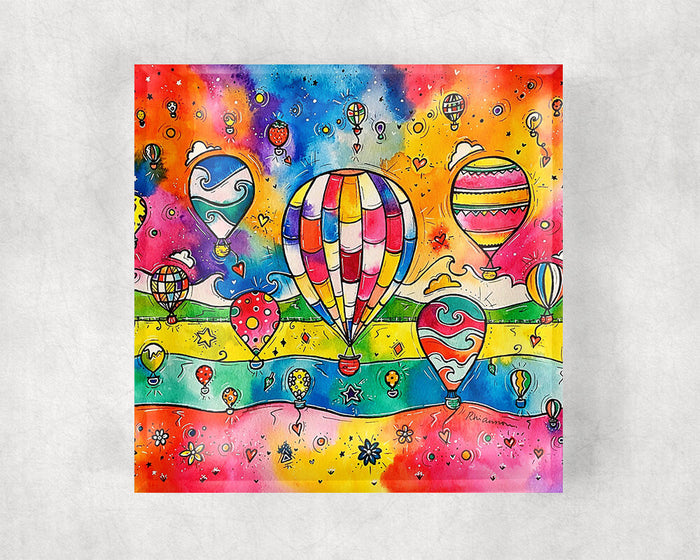 Colourful Balloons Glass Coaster