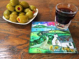 Bardsey Island Little Cottage Glass Coaster