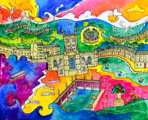 Bath Blissful City Mounted Print