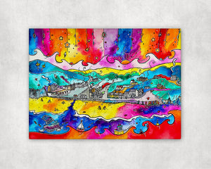 Llangrannog Magical Beach Printed Canvas