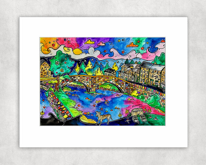 Beddgelert Beautiful Bridge Mounted Print