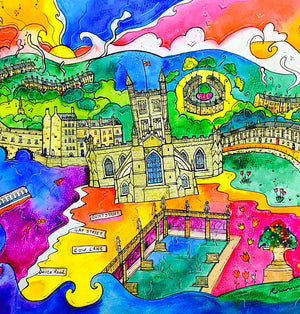 Bath Blissful City Mounted Print