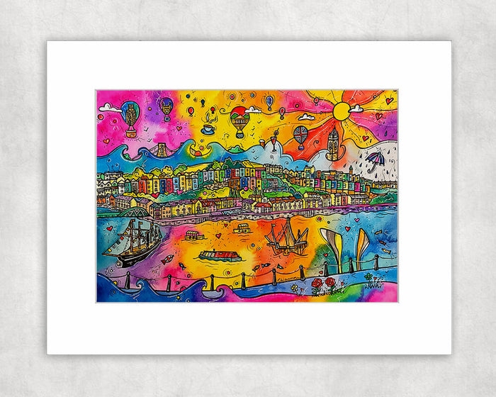 Bristol Rainbow Harbour Mounted Print