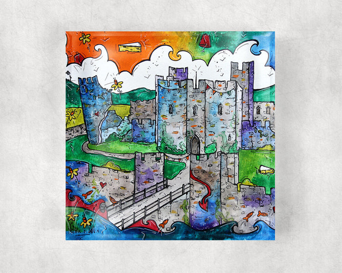 Caerphilly Mythical Castle Glass Coaster