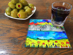 Caerphilly Colourful Castle Glass Coaster