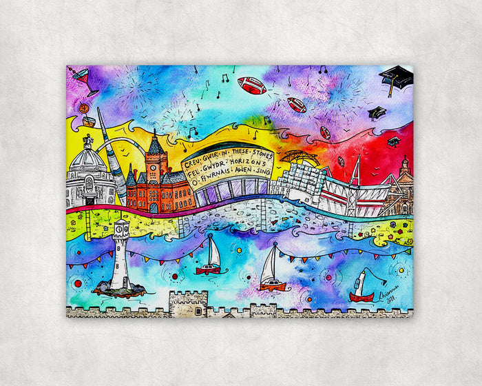 Cardiff City of Dreams Printed Canvas