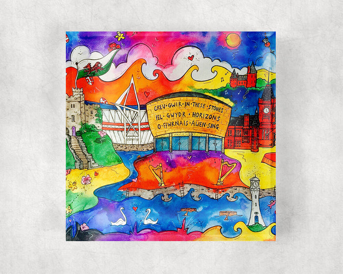 Cardiff City of Hope Glass Coaster