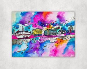 Cardiff City of Love Printed Canvas