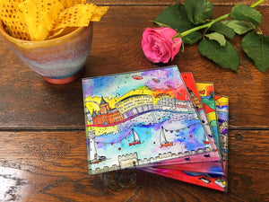 Cardiff City of Dreams Glass Coaster