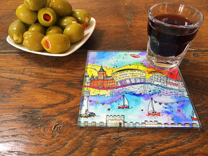 Cardiff City of Dreams Glass Coaster