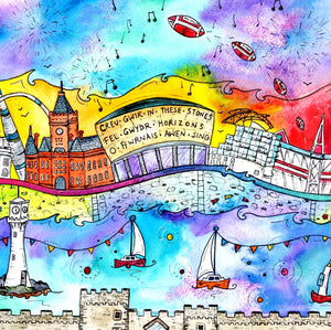 Cardiff City of Dreams Mounted Print