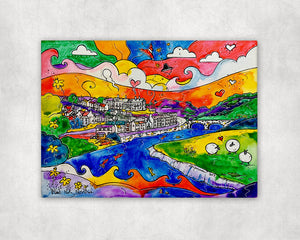 Carmarthen Happy Sheep Printed Canvas