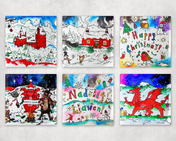 Christmas Glass Coaster Set