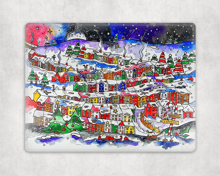 Magical Christmas Night Glass Worktop Saver