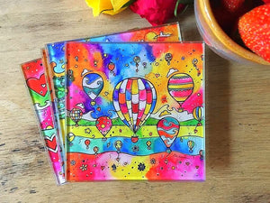 Colourful Balloons Glass Coaster