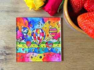 Colourful Balloons Glass Coaster