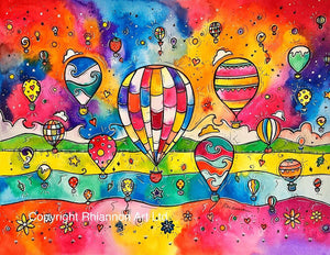 Colourful Balloons Mounted Print