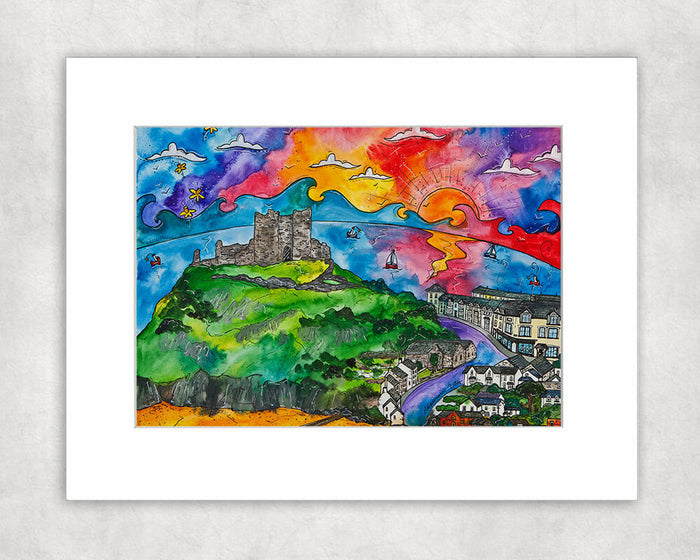 Criccieth Castle View Mounted Print
