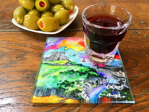 Criccieth Castle View Glass Coaster