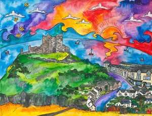 Criccieth Castle View Mounted Print