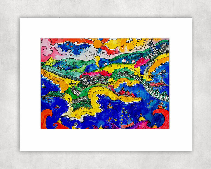 Glorious Gower Mounted Print
