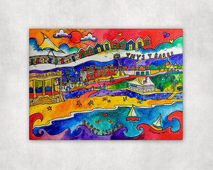 Barry Island Happy Beach Printed Canvas