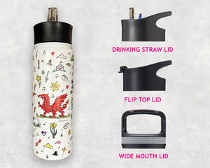 Insulated Welsh Dragon Water Bottle