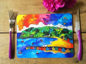 Llanbedrog Colourful Beach Huts Placemat